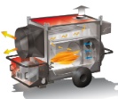 GENERATORI DI ARIA CALDA A GRANDE PORTATA PER GRANDI CANTIERI EDILI O GRANDI STRUTTURE CON VENTILATORE ASSIALE JUMBO HEAVY DUTY MOBILE SPACE HEATERS WITH AXIAL FANS FOR BIG STRUCTURE 8